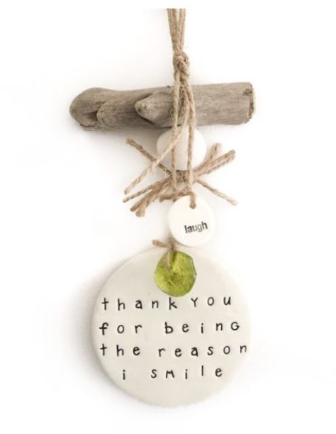 Thank You For Being The Reason I Smile Ceramic Wall Hanging