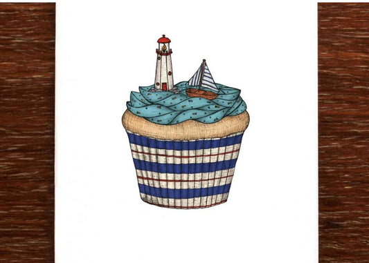 Cupcake Seaside Greeting Card