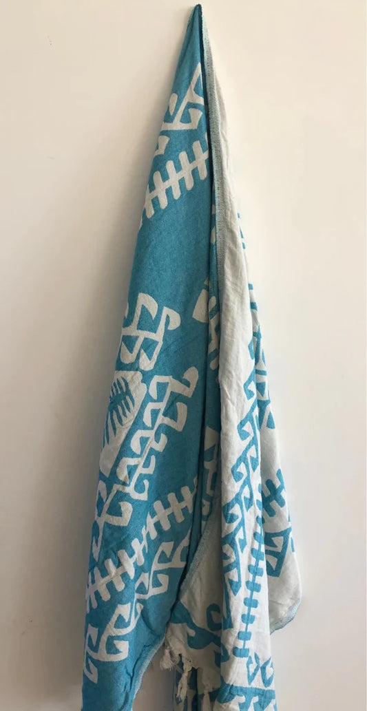 Turkish Towel Aztec Pattern- Green