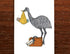 Emu With A Baby Greeting Card