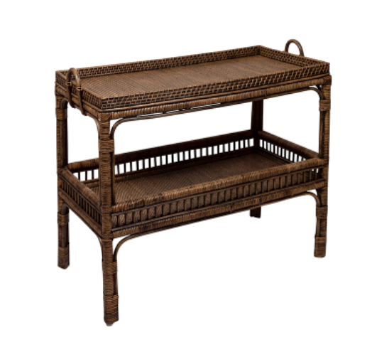 Beaux Rattan 2 Tier Rectangular Table