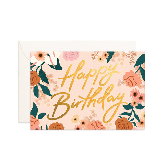 Happy Birthday Bella Rosa Mini Greeting Card