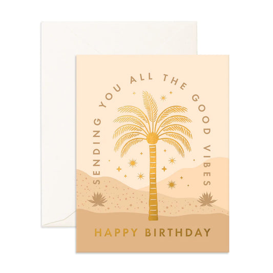 Birthday Vibes Palm Tree Greeting Card