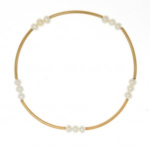 Gold-filled bracelet with pearls