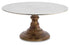 Aluminum Round Cake Stand on Mango Wood Base