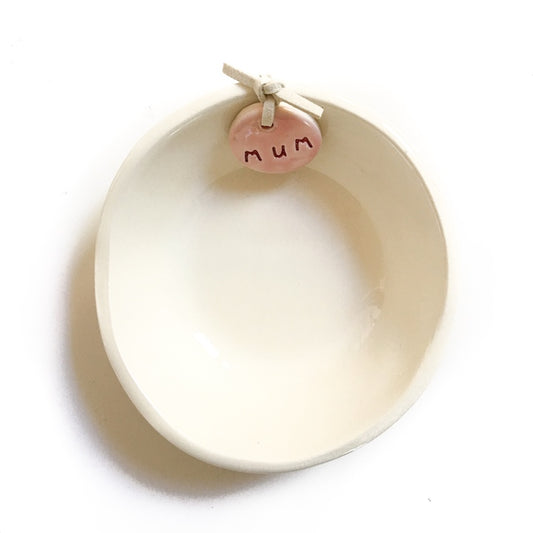 Ceramic Bowl with 'Best Mum Ever' tag