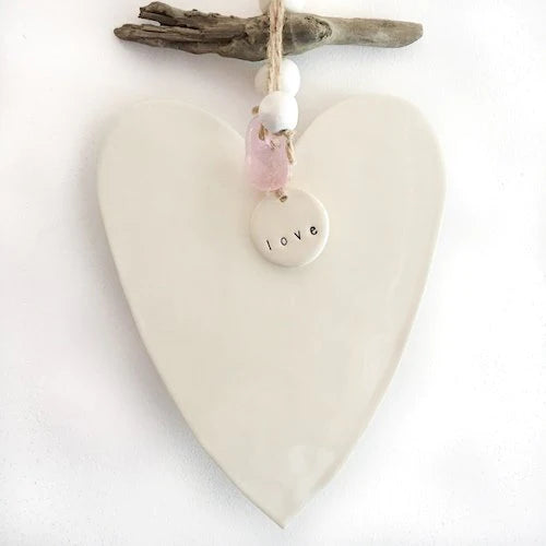 Ceramic heart wall hanging plain