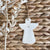 Ceramic Christmas Angel Ornament Gold Star 'Joy'