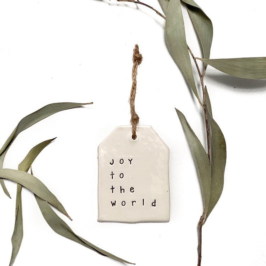 Ceramic Christmas Tag 'Joy to the world'