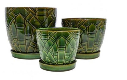 Peyton Pot & Saucer Set of 3 (unavailable for shipping)