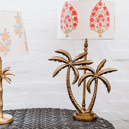 Double Palm Tree Lamp Base Antique Gold (base only)