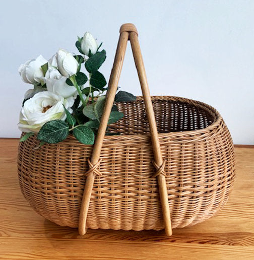 Rattan Vintage Style Market Basket