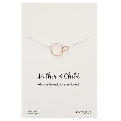 Petals Sterling Silver Necklace - Mother and Child