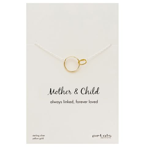 Petals Sterling Silver Necklace - Mother and Child