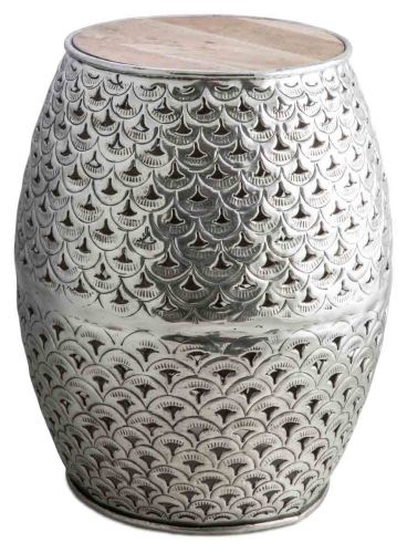 Round Aluminium Stool With Cut Outs