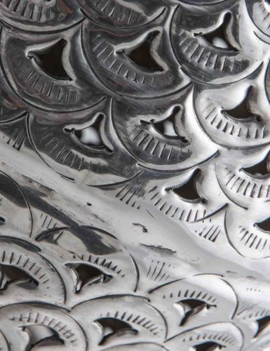Round Aluminium Stool With Cut Outs