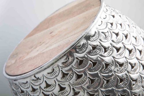 Round Aluminium Stool With Cut Outs