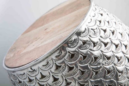 Round Aluminium Stool With Cut Outs