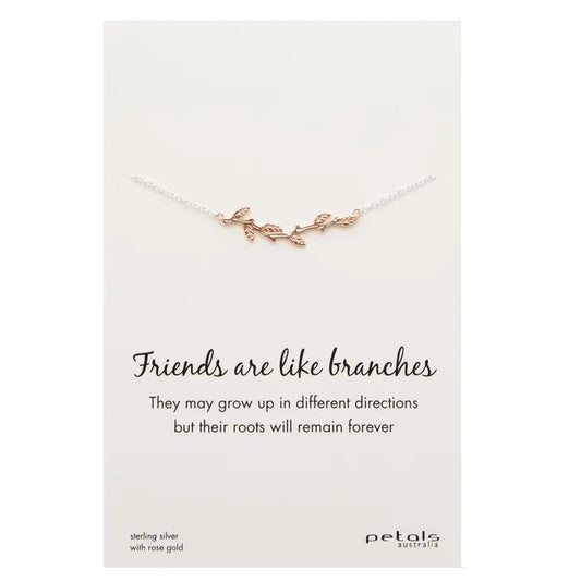 Petals 46cm Sterling Silver and Rose Gold 'Best Friend Branch' Necklace