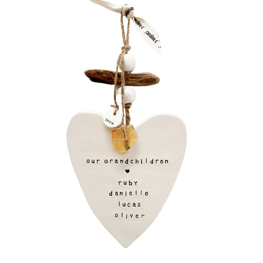 Ceramic Handmade Grandparent heart