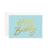Happy Birthday Aqua Mini Greeting Card