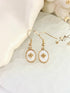 Mother Of Pearl Oval Drop Gold Earrings