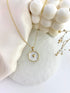 Gold White Heart Necklace