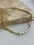 String of Pearls Gold Pearl Choker Necklace