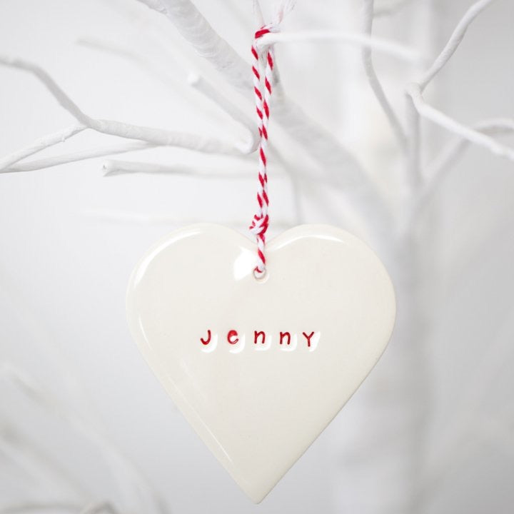 Personalised ceramic Christmas Star or Heart