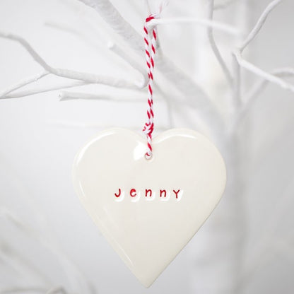 Personalised ceramic Christmas Star or Heart