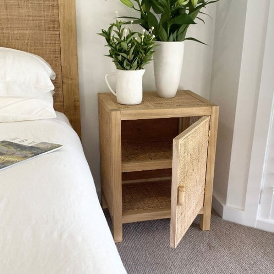 Webbing Bedside Table - Left handle