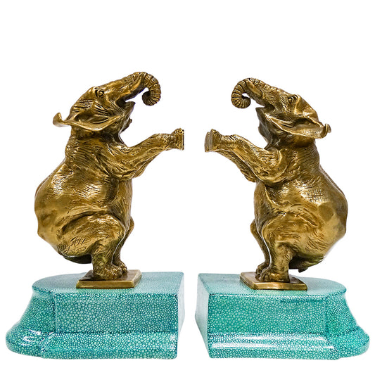 Oliphant Bronze Bookend Set
