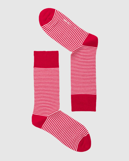 Red and White Pin Stripe Socks