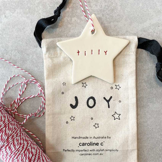 Personalised Ceramic Christmas Decoration Star