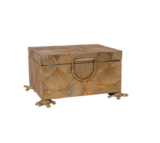Rogan Metal Gold Rectangular Keepsake Box Small