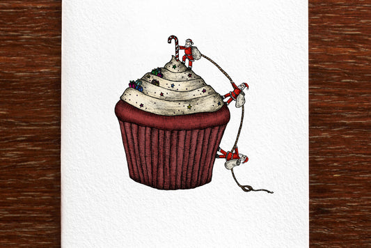 Santa Claus Cupcake Greeting Card
