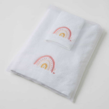 BATH TOWEL & FACE WASHER IN rainbow