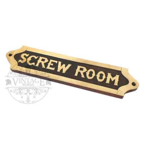 Screw Room Wooden Plaque