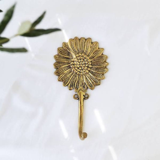 Sunflower Hook- Brass