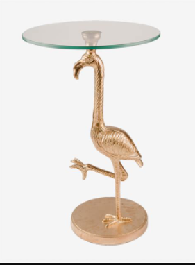 Stork Side Table Raw Antique Gold Aluminium