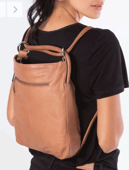 Indiana Leather Convertible Handbag & Backpack